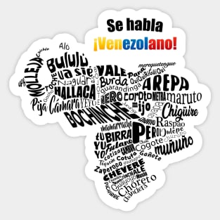 We speak Venezuelan - Word Art Sticker